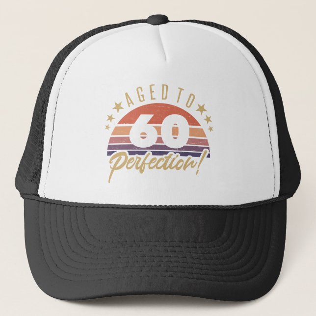Retro 60th Birthday Humor Trucker Hat (Front)