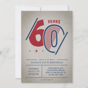 Retro 60th Birthday Invitation