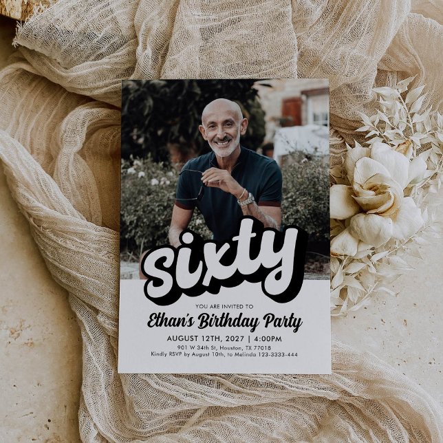 Retro 60th Birthday Invitation | Sixty Birthday  (Creator Uploaded)