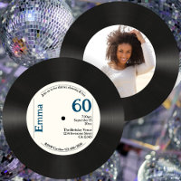 Retro 60th Birthday Photo Faux Vinyl Record Music