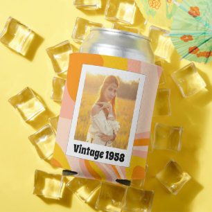 Retro 60th Birthday Vintage 1958 Photo Can Cooler