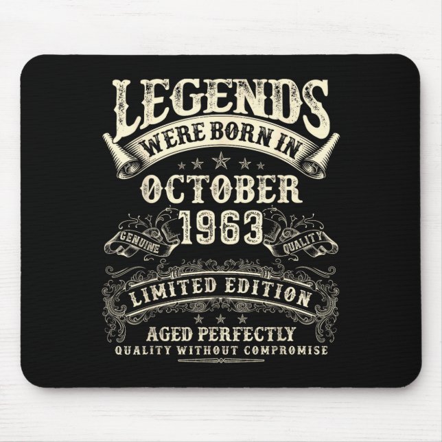 Retro 62nd Birthday For Men 62 Year Old October 19 Mouse Pad (Front)