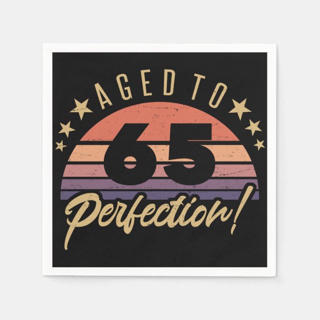 Retro 65th Birthday Humor Napkins (Front)