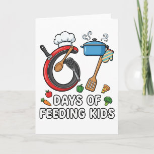 Retro 67 Days of Feeding Kids Lunch Lady Cafeteria Card