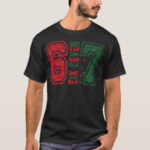 Retro 67 Funny Six Seven Meme 6 7 Number Christmas T-Shirt