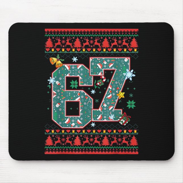 Retro 67 Six Seven Christmas Shirt Meme  Mouse Pad (Front)