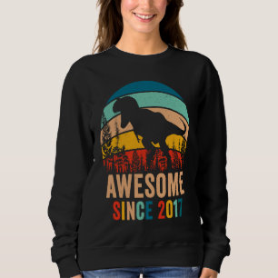 Retro 6th Bday Dinosaur T Rex Boys Awesome Since 2 Sweatshirt