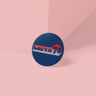 Retro 70 and Proud Vintage Sunset Badge of Honor Button