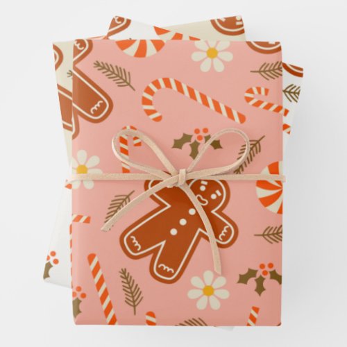 Retro 70s Gingerbread Man Christmas Decor Paper