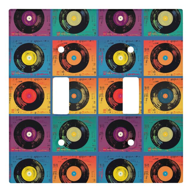 Retro 70s 60s Vinyl Record Album Light Switch Cover (Front)