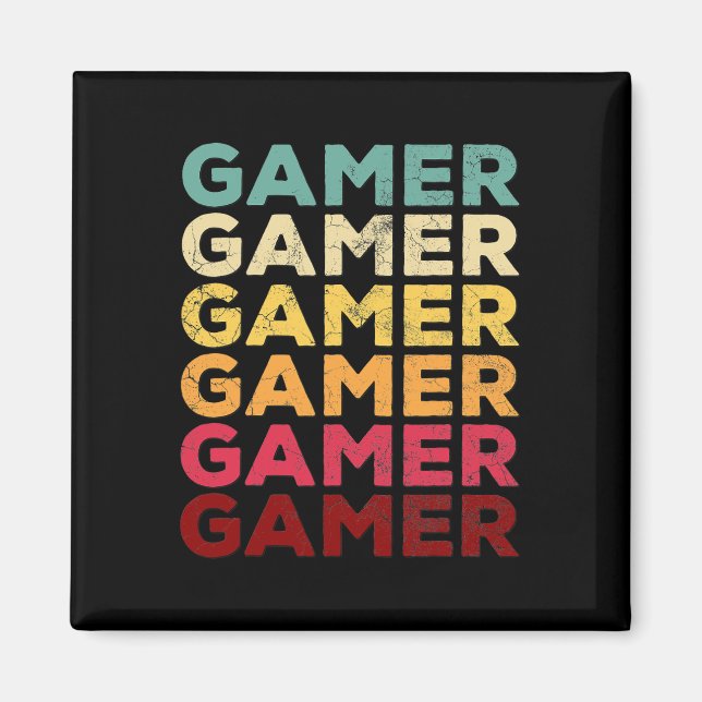 Retro 70s 80s 90s Video Game Men Boys Gift Vintage Magnet (Front)