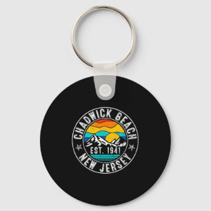 Retro 70s 80s Chadwick Beach New Jersey Nj For Men Keychain