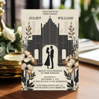 Retro 70s 80s Fast Bold Boho Courthouse Wedding