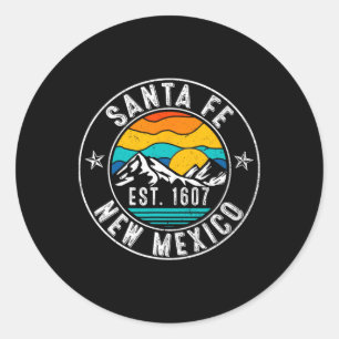 Retro 70s 80s Santa Fe New Mexico Nm Classic Round Sticker