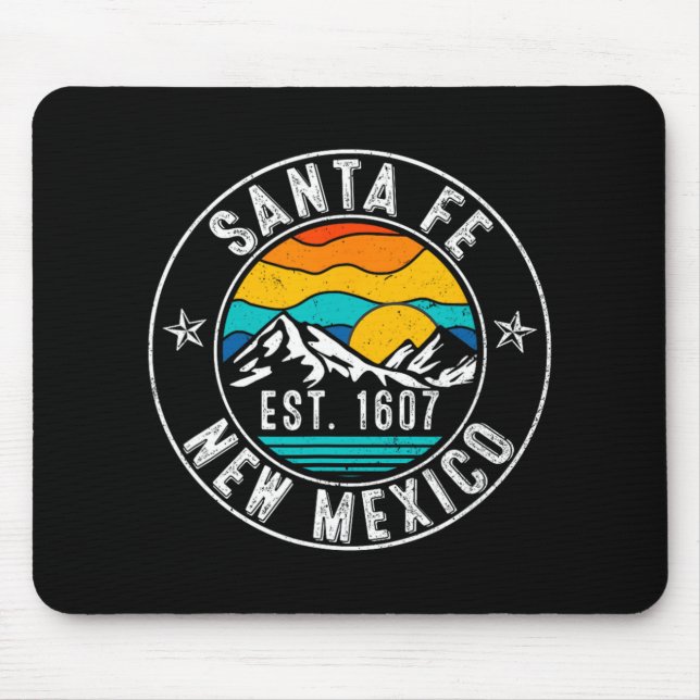 Retro 70s 80s Santa Fe New Mexico Nm  Mouse Pad (Front)