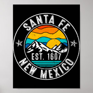 Retro 70s 80s Santa Fe New Mexico Nm  Poster