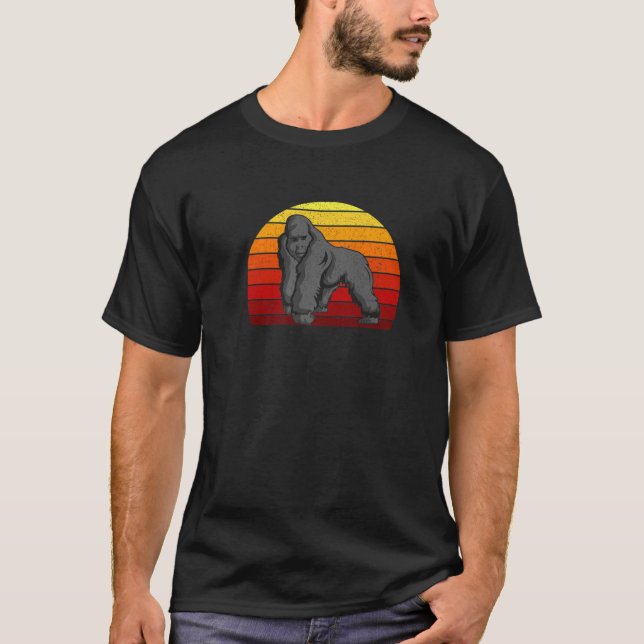 Retro 70S 80S Silverback Gorilla T-Shirt (Front)