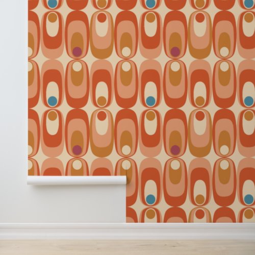 Retro 70s Abstract Geometric Pattern Wallpaper