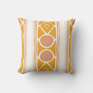 Retro 70s abstract pattern throw pillow