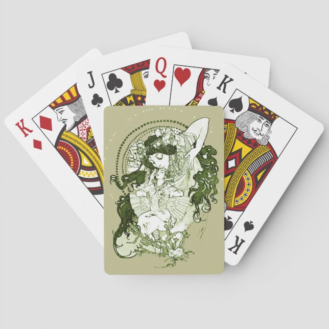 Retro 70s Art Nouveau Poker Cards (Back)