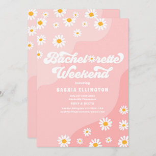 Retro 70s Bachelorette Weekend Itinerary Invitation