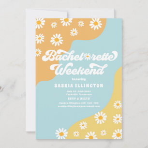 Retro 70s Bachelorette Weekend Itinerary Invitation