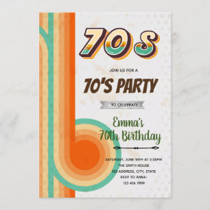 Retro 70s birthday theme Invitation