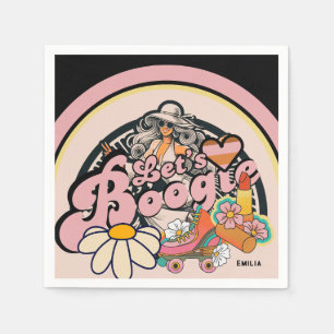 Retro 70s Boogie Disco Dancing Bridal Bachelorette Napkins