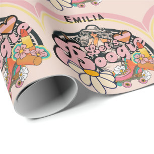 Retro 70s Boogie Disco Dancing Bridal Bachelorette Wrapping Paper