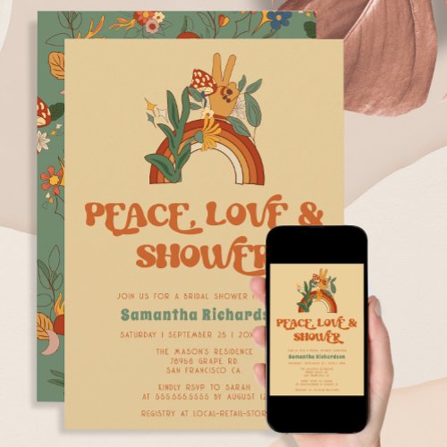 Retro 70s Bridal Shower Invitation