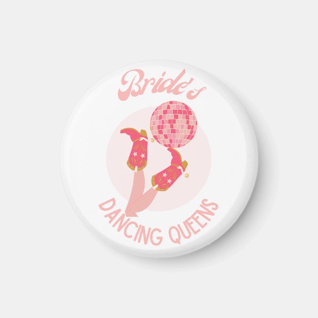 Retro 70s Bride’s Dancing Queens Bachelorette  Magnet (Front)