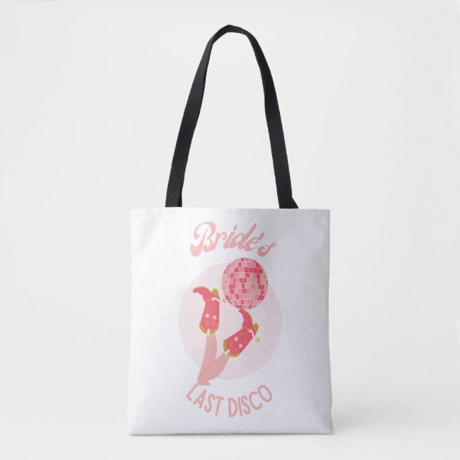 Retro 70s Bride’s Last Disco Bachelorette Party Tote Bag (Front)