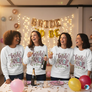 Retro 70s Bride Squad Bridesmaid Name Bachelorette Sweatshirt