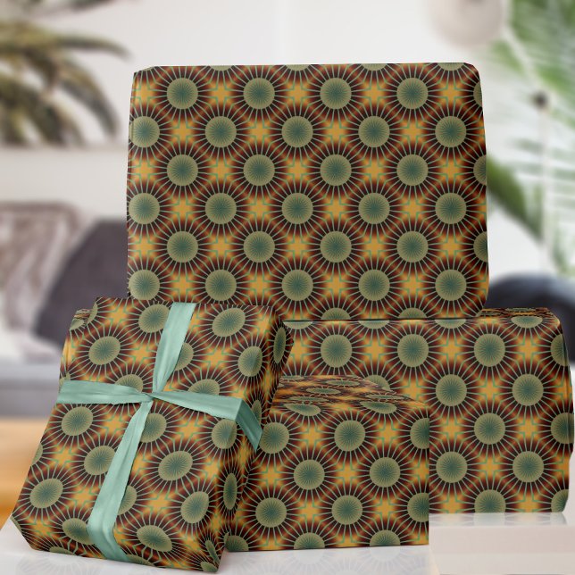 Retro 70s Brown Circle Pattern Wrapping Paper (A fun retro wrapping paper just for you)