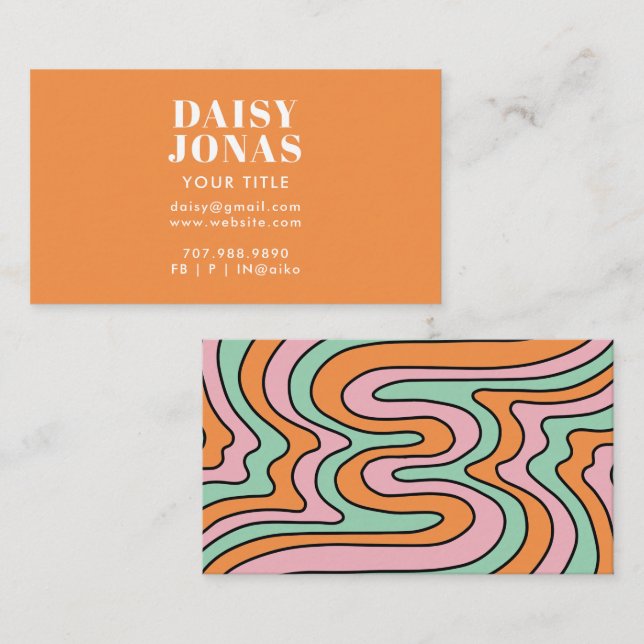 Retro 70's Business Card Abstract (Front/Back)