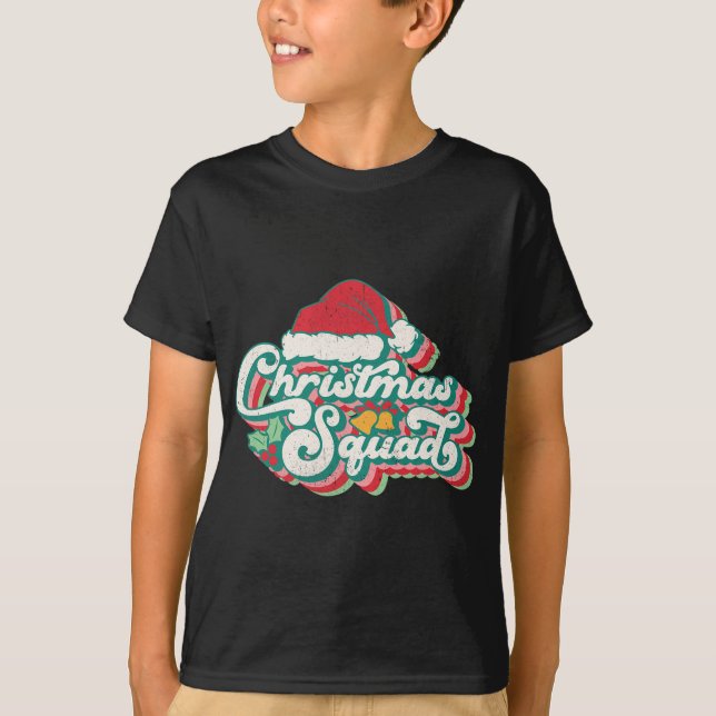 Retro 70s Christmas Squad Team Santa Family Matchi T-Shirt (Front)