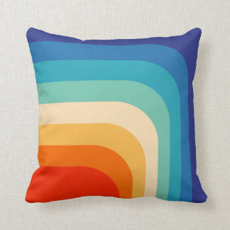 Retro 70s Color Bars Throw Pillow