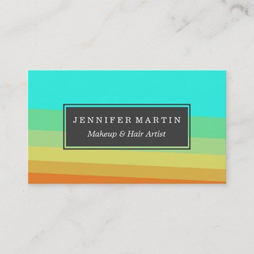 Retro 70s Color Block Gradient Business Card