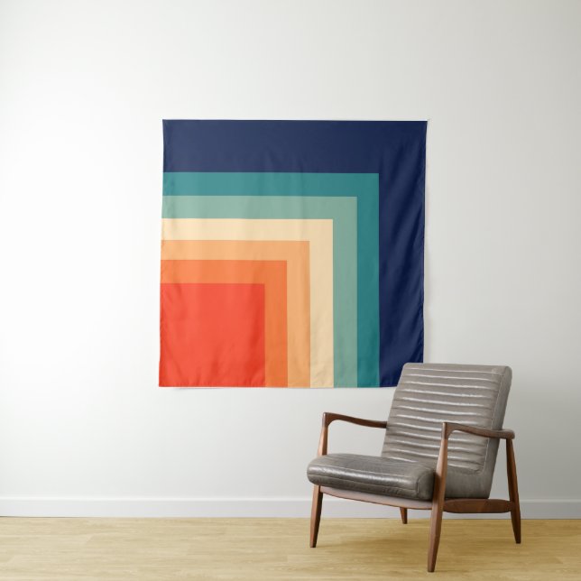 Retro 70s Color Palette Tapestry (In Situ)