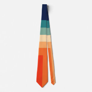Retro 70s Color Palette Tapestry Neck Tie