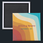 Retro 70's Colorful Rainbow Waves Wedding Favor Magnet<br><div class="desc">A beautiful 70's inspired colorful retro rainbow abstract waves design. A minimalist wedding favor with groovy patterns and retro color palette. Matching wedding invitations and other stationery items are also available.</div>
