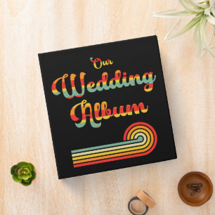 Retro 70s Colors Nostalgia Wedding Photo Album 3 Ring Binder