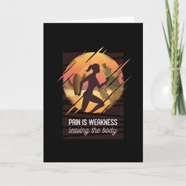 Retro 70s Cross Country Running Icon Card (Front)