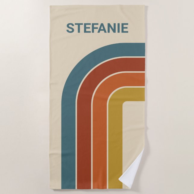 Retro 70s Curve Beach Towel (Front)