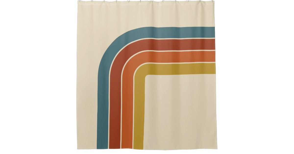 Retro 70s Curve Shower Curtain Zazzle Com, Retro Shower Curtain