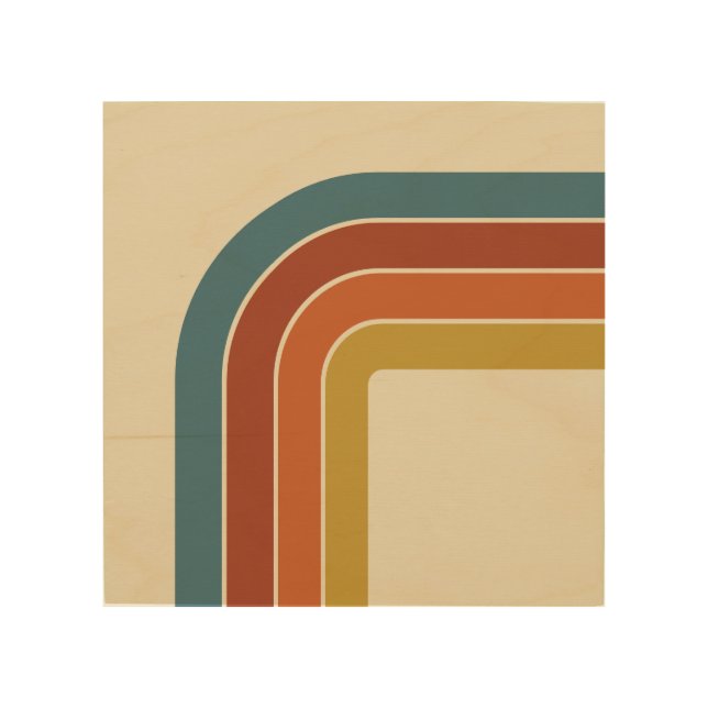 Retro 70s Curve Wood Wall Art (Front)