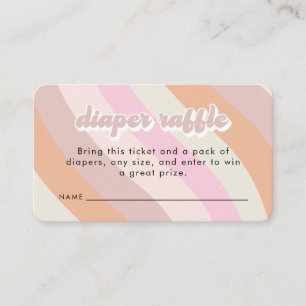 Retro 70s Diaper Raffle Shower Enclosure Card