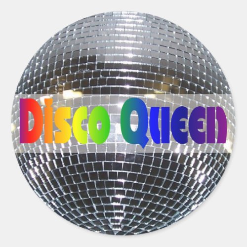 Retro 70s Disco Ball  Dancing Disco Queen Classic Round Sticker