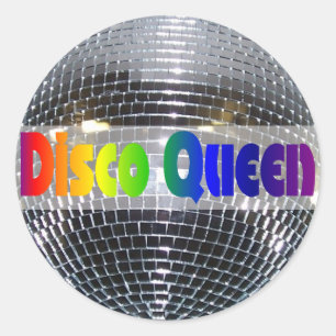 Retro 70s Disco Ball Dancing Disco Queen Classic Round Sticker