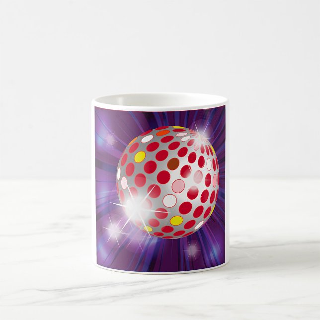 Retro 70s Disco Ball Vibrant Red Coffee Mug (Creator Uploaded)